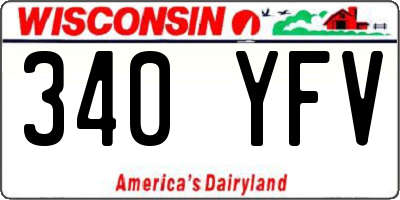 WI license plate 340YFV