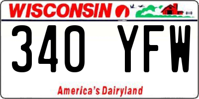 WI license plate 340YFW