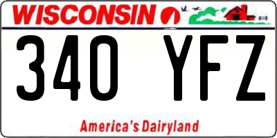 WI license plate 340YFZ
