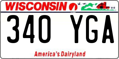 WI license plate 340YGA