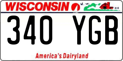 WI license plate 340YGB