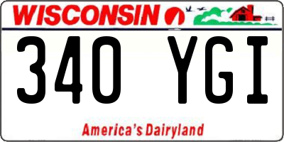 WI license plate 340YGI