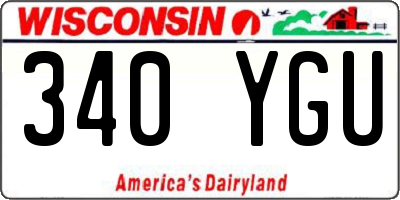 WI license plate 340YGU