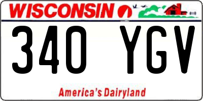 WI license plate 340YGV