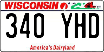 WI license plate 340YHD