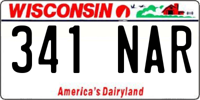 WI license plate 341NAR