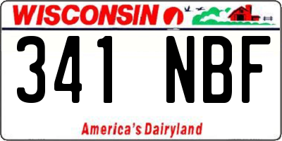 WI license plate 341NBF