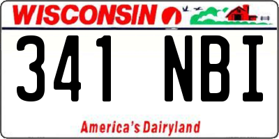 WI license plate 341NBI