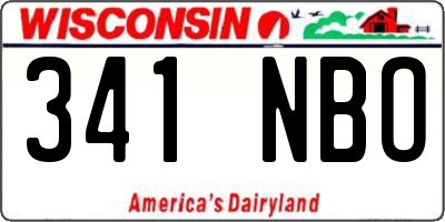WI license plate 341NBO