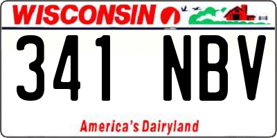 WI license plate 341NBV