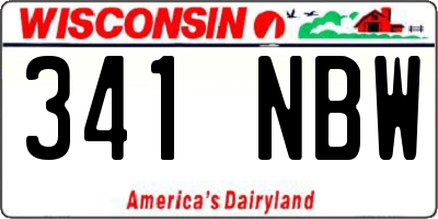 WI license plate 341NBW