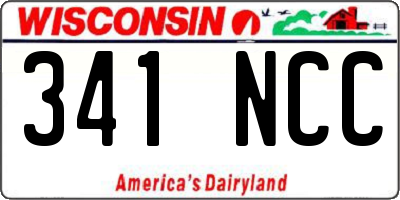 WI license plate 341NCC