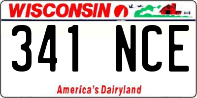 WI license plate 341NCE