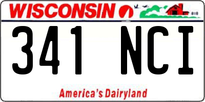 WI license plate 341NCI