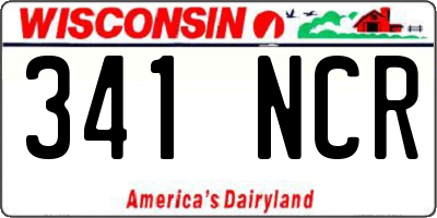 WI license plate 341NCR
