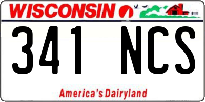 WI license plate 341NCS