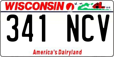WI license plate 341NCV