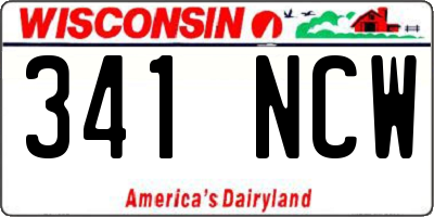 WI license plate 341NCW
