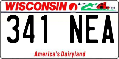 WI license plate 341NEA