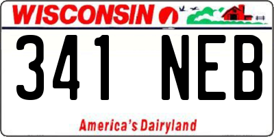 WI license plate 341NEB