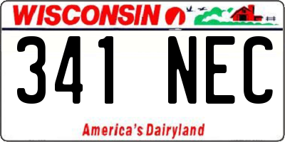 WI license plate 341NEC