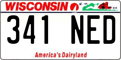 WI license plate 341NED