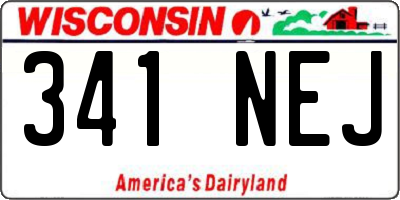 WI license plate 341NEJ