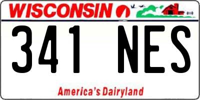 WI license plate 341NES