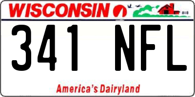 WI license plate 341NFL