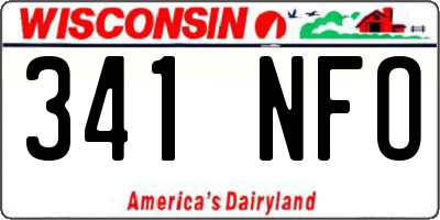 WI license plate 341NFO