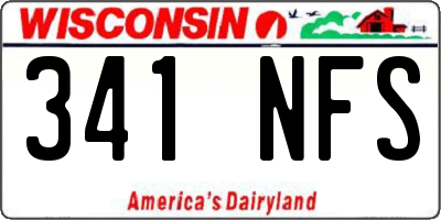WI license plate 341NFS