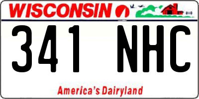 WI license plate 341NHC