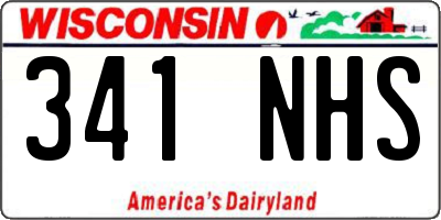 WI license plate 341NHS
