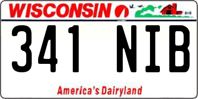 WI license plate 341NIB