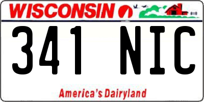 WI license plate 341NIC