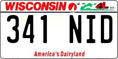 WI license plate 341NID