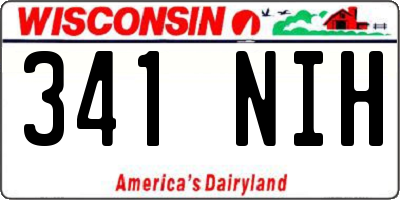 WI license plate 341NIH