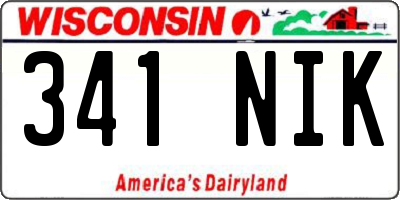 WI license plate 341NIK