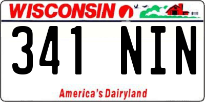 WI license plate 341NIN