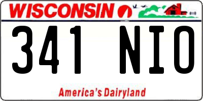 WI license plate 341NIO