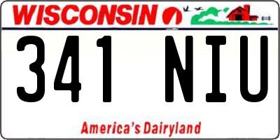 WI license plate 341NIU