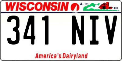 WI license plate 341NIV