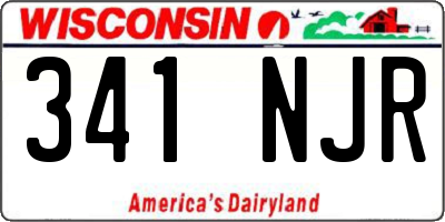 WI license plate 341NJR