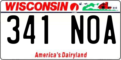 WI license plate 341NOA