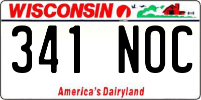 WI license plate 341NOC