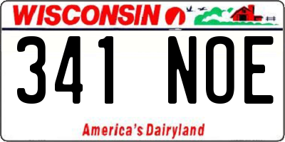 WI license plate 341NOE