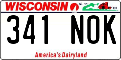 WI license plate 341NOK