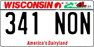 WI license plate 341NON