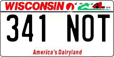 WI license plate 341NOT