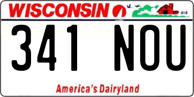 WI license plate 341NOU